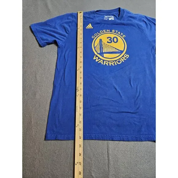 Stephen Curry Shirt Youth XL Blue Yellow Golden State Warriors Adidas NBA - Picture 5 of 7